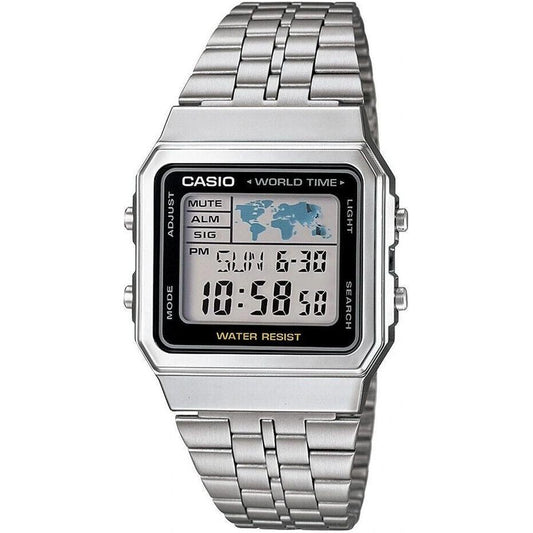 CASIO VINTAGE Mod. World Time - Silver & Black WATCHES CASIO COLLECTION & VINTAGE