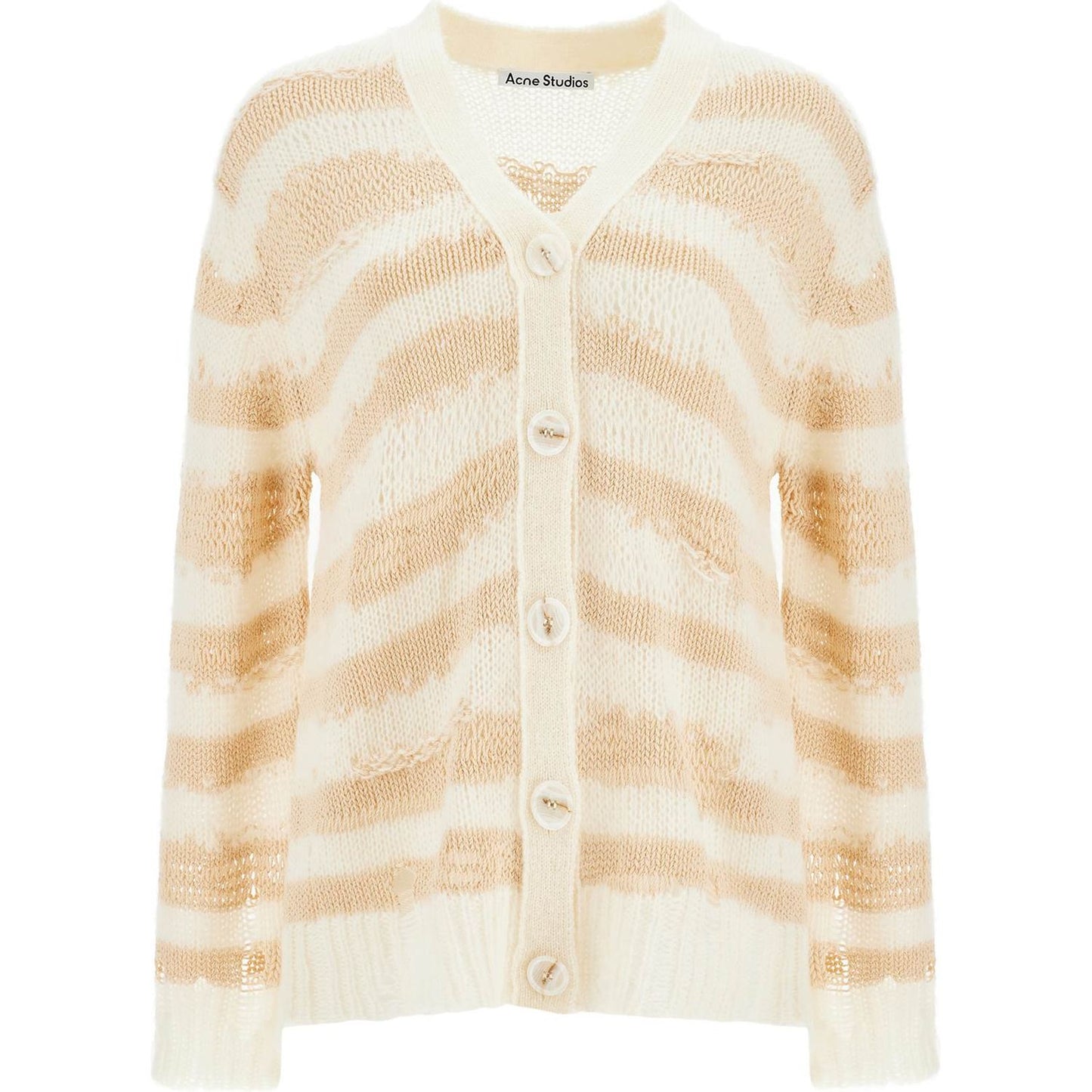 Acne Studios striped distressed oversized cardigan Knitwear Acne Studios