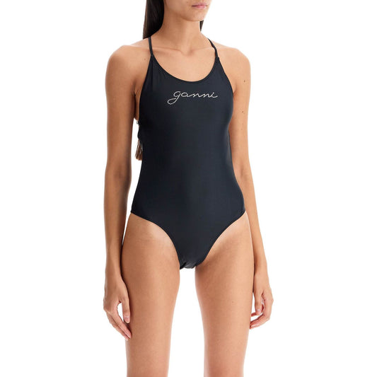 Ganni one-piece swimsuit with logo Beachwear & underwear Ganni