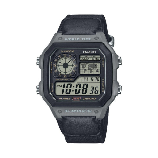 CASIO SPORT Mod. WORLD TIME ILLUMINATOR 5 ALARMS - FUTURE CLASSIC COLLECTION - KHAKI BLACK WATCHES CASIO COLLECTION & VINTAGE