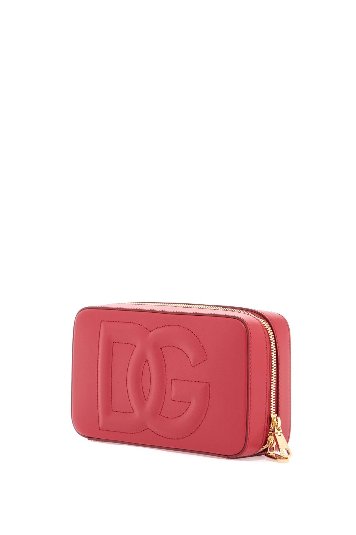 Dolce & Gabbana red calfskin shoulder bag with embossed logo Handbag Dolce & Gabbana