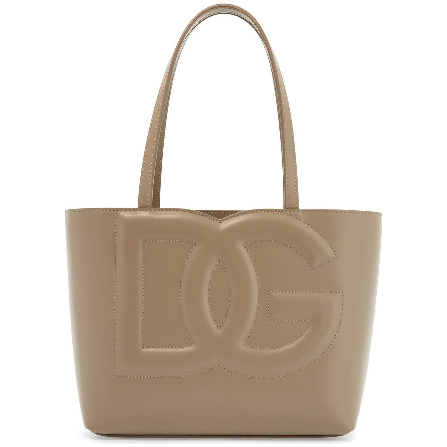 Dolce & Gabbana structured shopping bag in taupe smooth calfskin Shopper Dolce & Gabbana