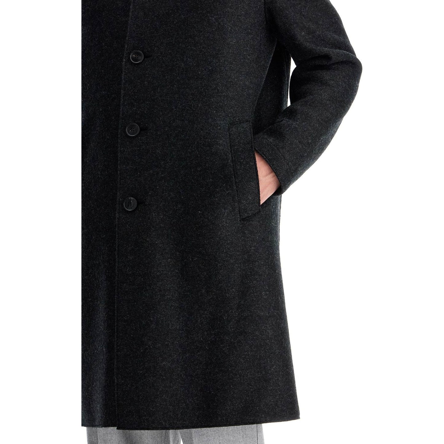 Harris Wharf London single-breasted pressed wool coat