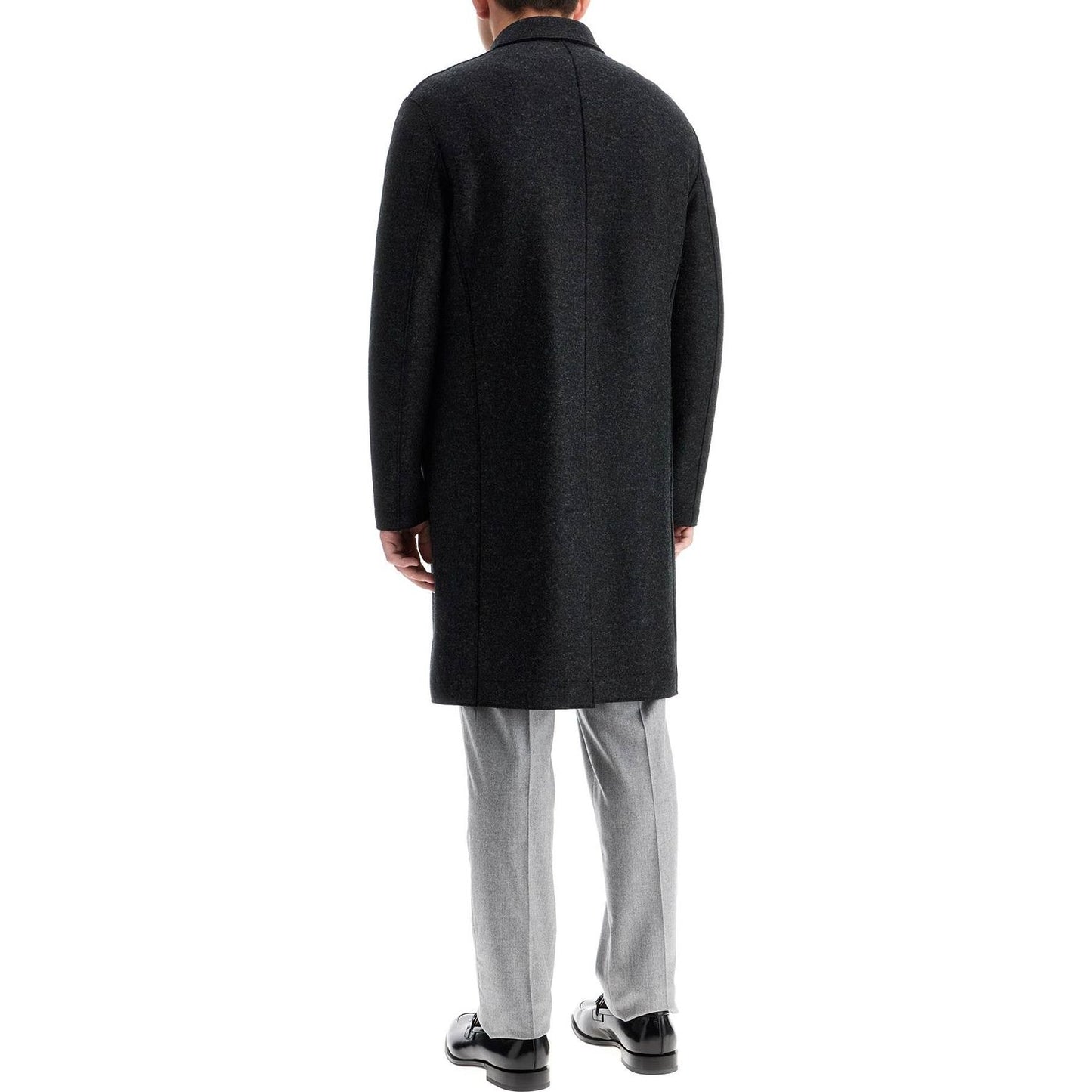 Harris Wharf London single-breasted pressed wool coat