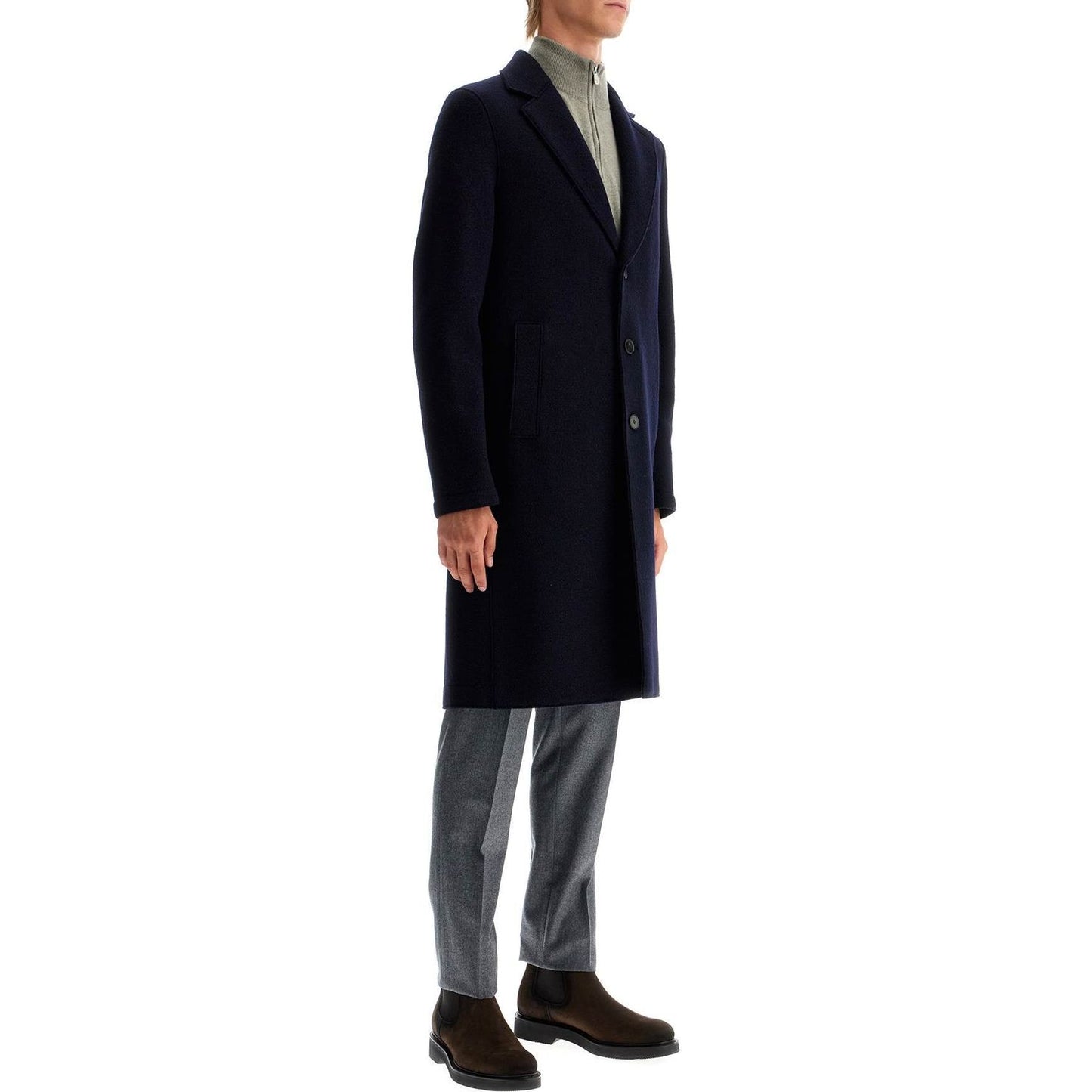 Harris Wharf London single-breasted wool coat in boiled Jackets Harris Wharf London