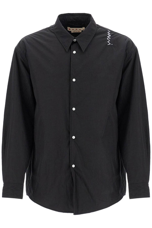 Marni padded overshirt with embroidered logo Vests Marni