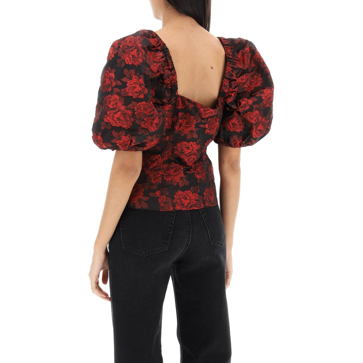 Ganni blouse in floral jacquard Topwear Ganni