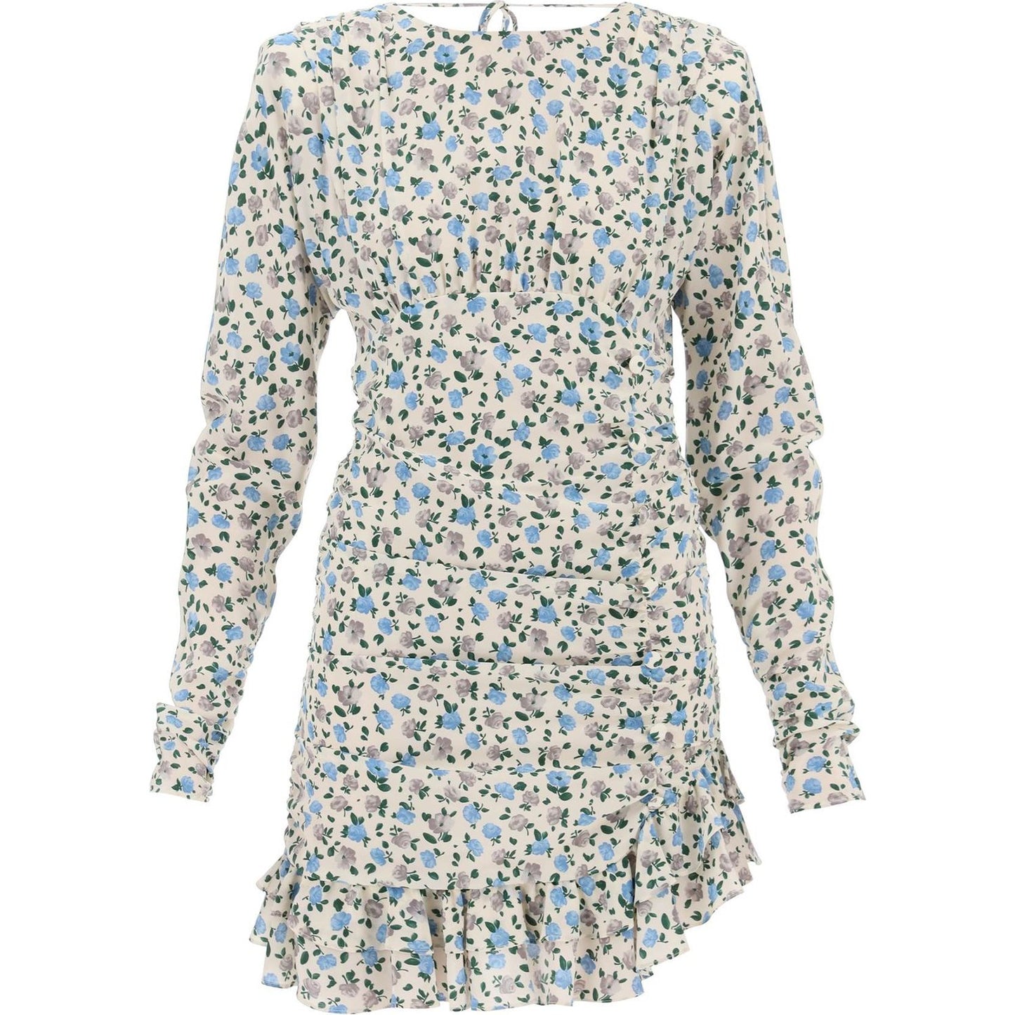 Alessandra Rich draped mini dress with floral pattern Dresses Alessandra Rich