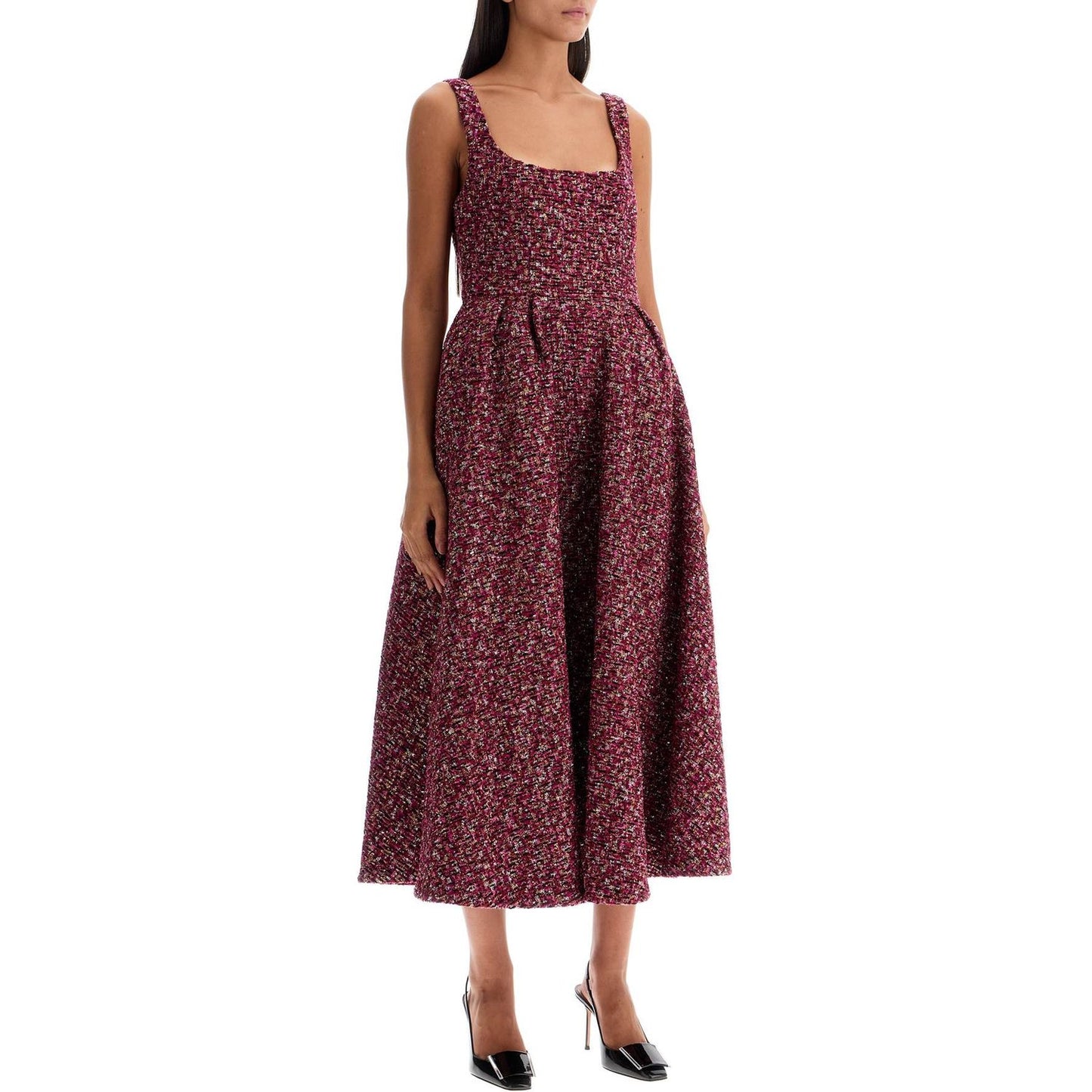 Alessandra Rich midi dress in tweed with sequ Dresses Alessandra Rich