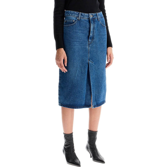 Ami Alexandre Matiussi denim midi skirt in seven Skirts Ami Alexandre Matiussi