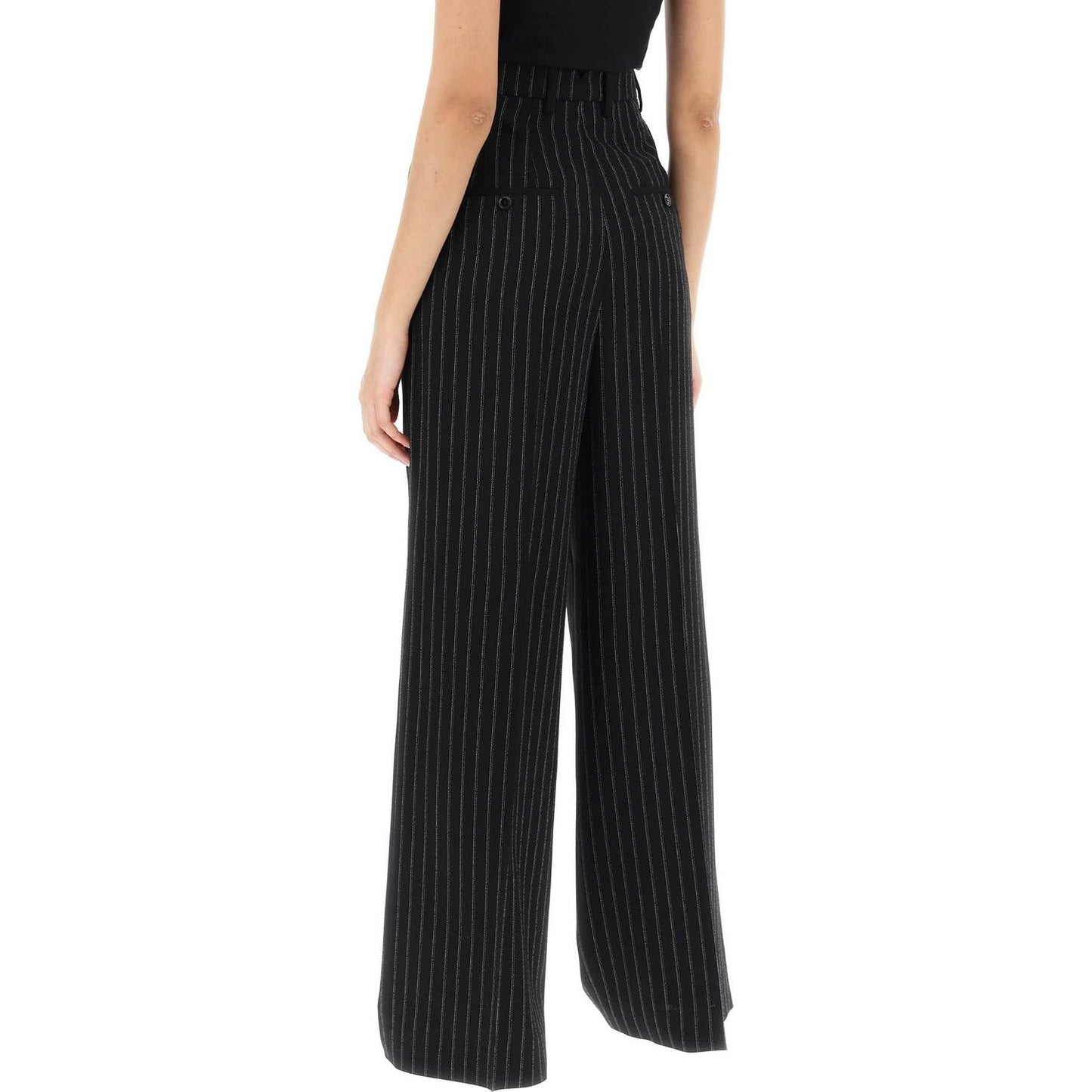 Ami Alexandre Matiussi wide-legged pinstripe trousers with Trousers Ami Alexandre Matiussi