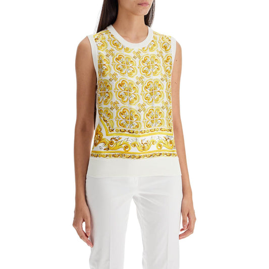 Dolce & Gabbana "silk sleeveless top with mai Topwear Dolce & Gabbana