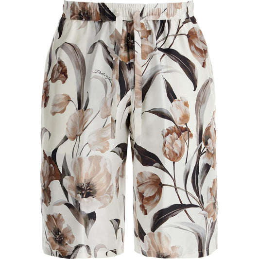 Dolce & Gabbana silk bermuda shorts with floral print set Short trousers Dolce & Gabbana