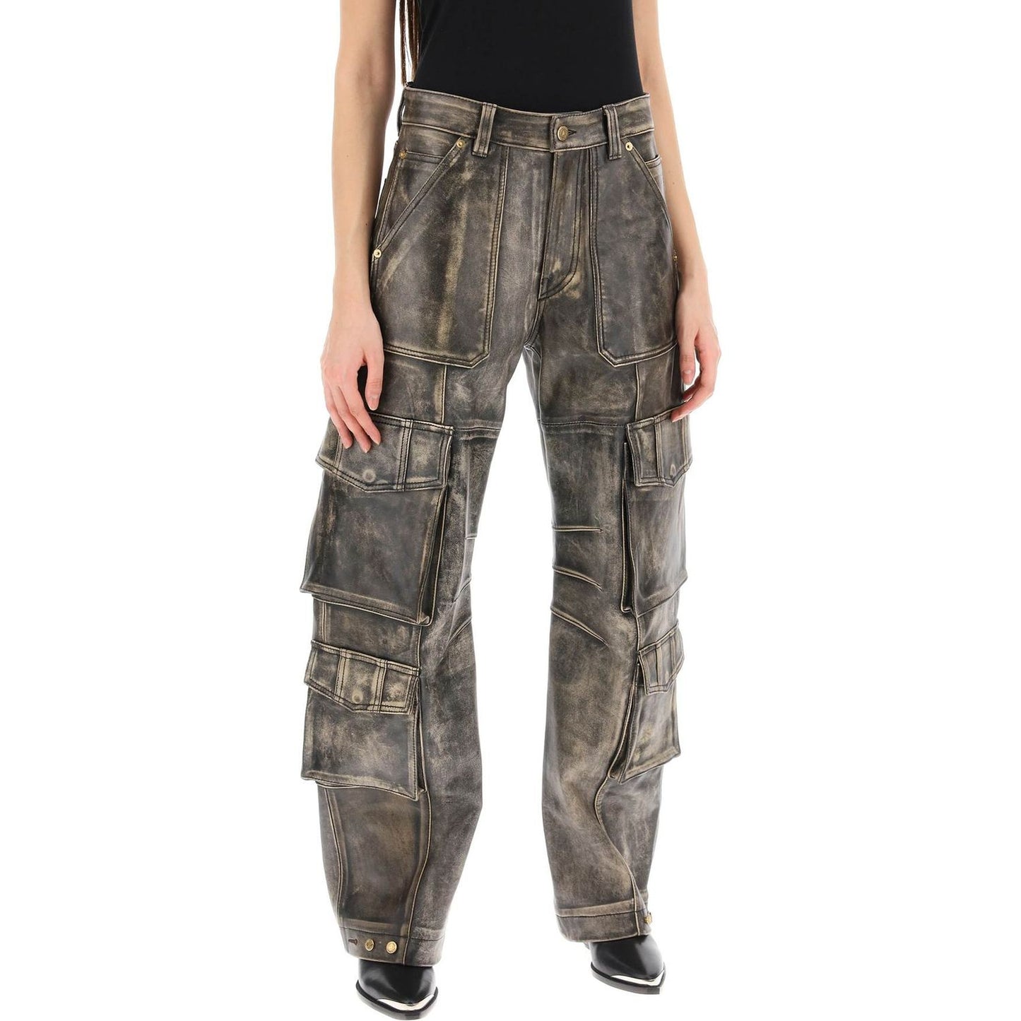 Golden Goose irin cargo pants in vintage-effect nappa leather Trousers Golden Goose