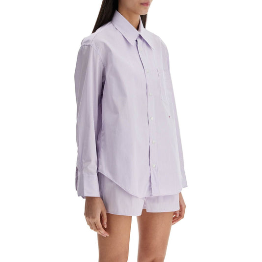 Homme Girls purple striped cotton women's shirt Topwear Homme Girls