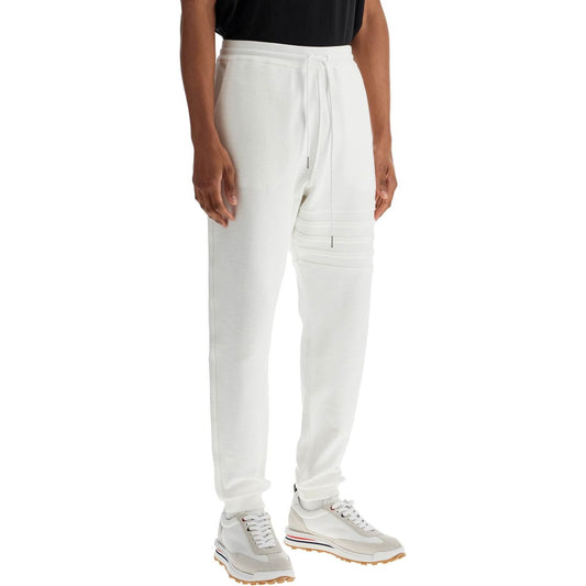 Thom Browne white cotton sweatpants with 4 stripes Trousers Thom Browne