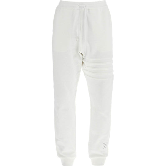 Thom Browne white cotton sweatpants with 4 stripes Trousers Thom Browne