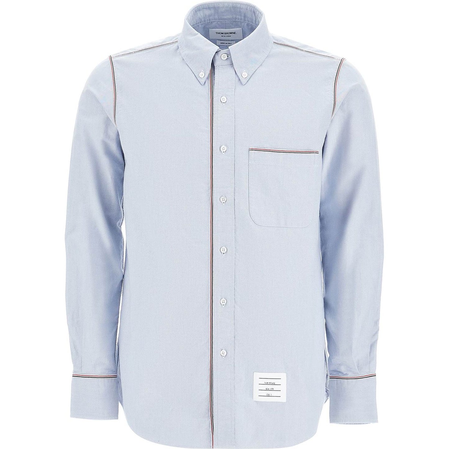 Thom Browne button-down shirt with gros-grain trim