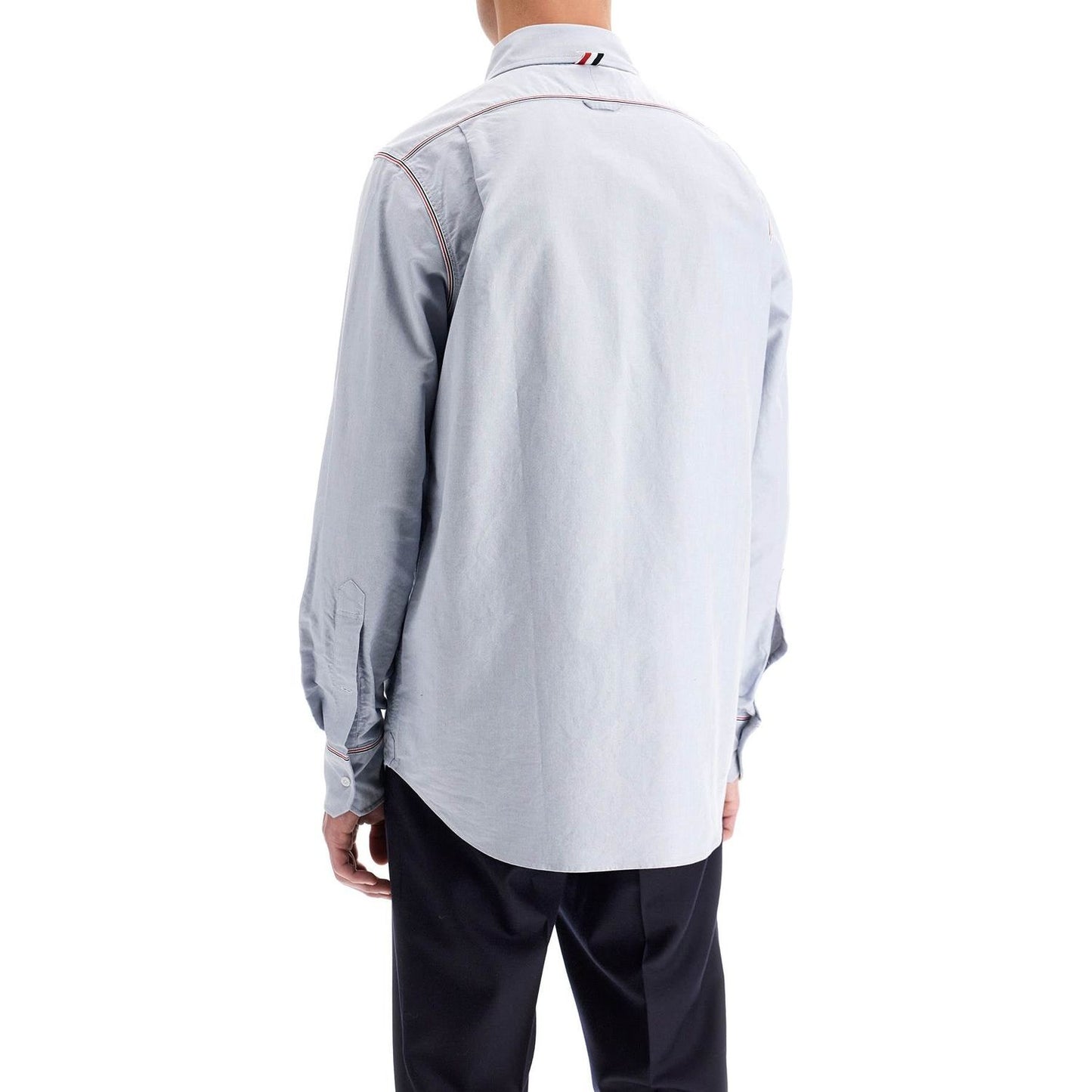 Thom Browne button-down shirt with gros-grain trim