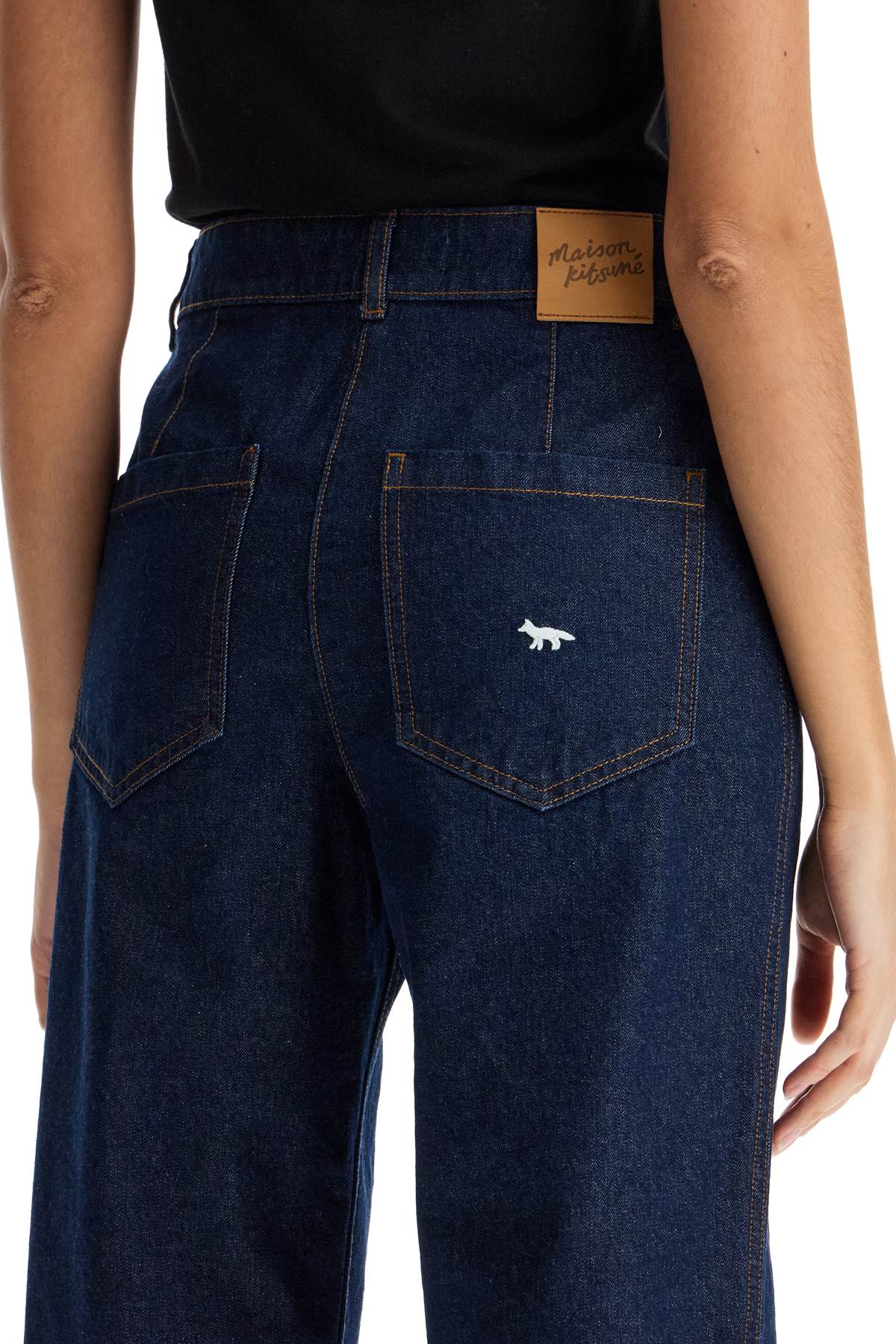 Maison Kitsune straight jeans with embroidery Jeans Maison Kitsune