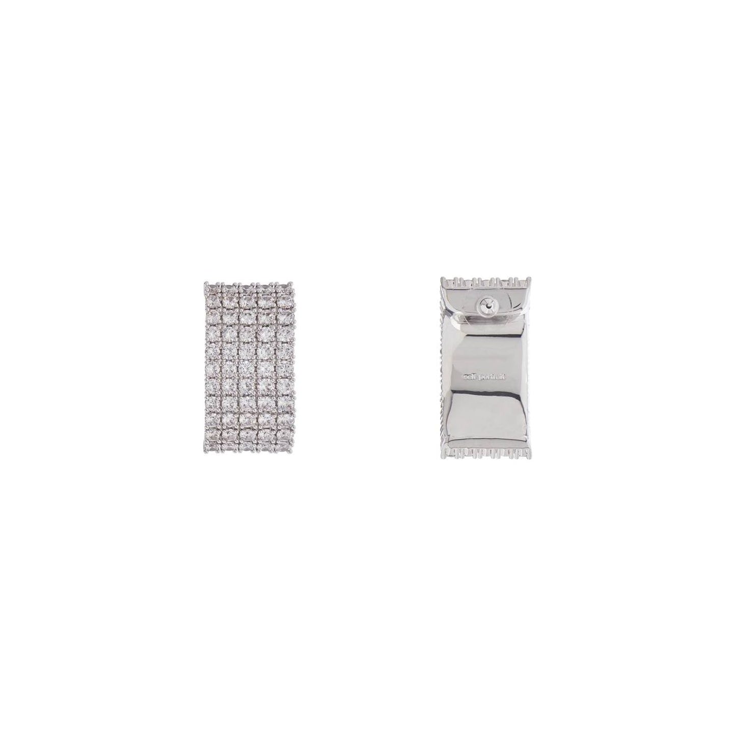 Self-Portrait Self Portrait rectangular chain earrings with cubic zirconia in silver Jewellery Self-Portrait