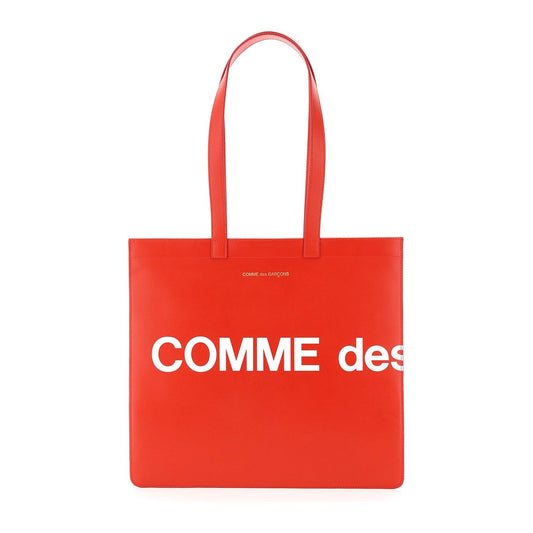 Comme Des Garcons Wallet leather tote bag with logo