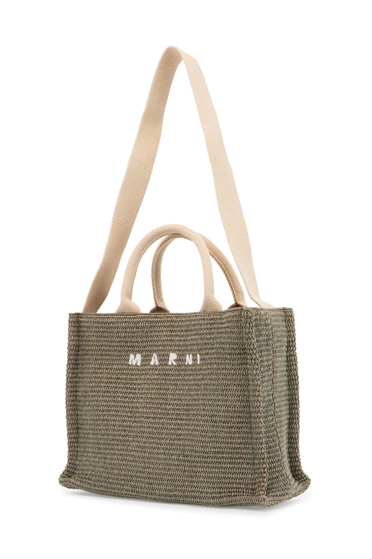 Marni raffia-effect canvas small tote bag Shopper Marni