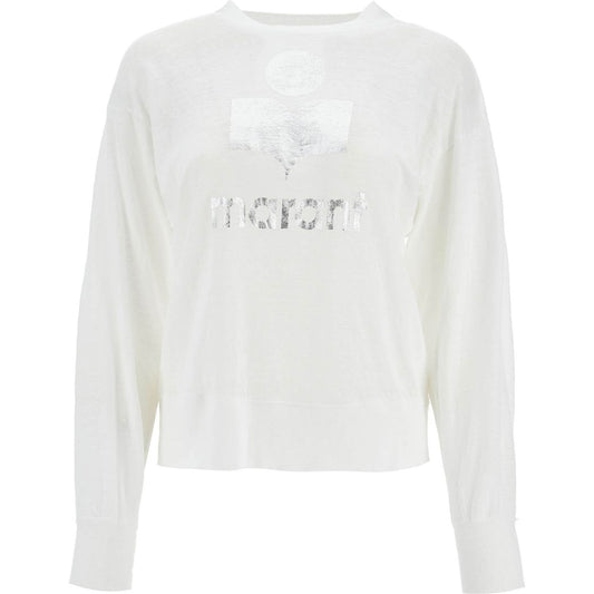 Isabel Marant Etoile klowia t-shirt with metallic logo print Topwear Isabel Marant Etoile