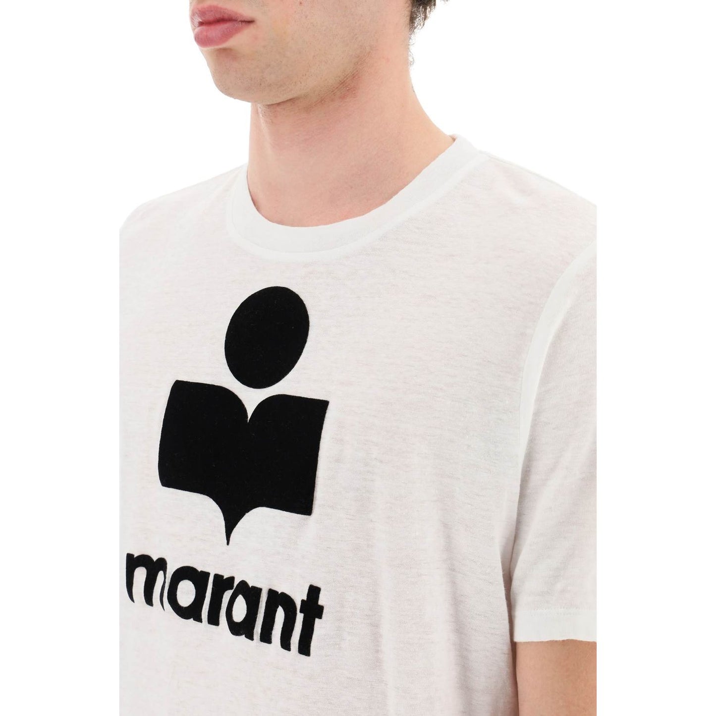 Marant karman linen logo t-shirt Topwear Marant