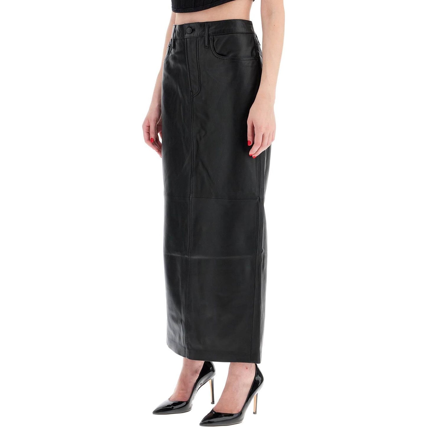 Wardrobe.Nyc leather column skirt for women Skirts Wardrobe.Nyc