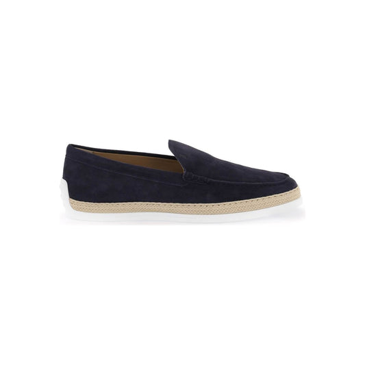 Tod'S suede slip-on with rafia insert Moccasins Tod'S