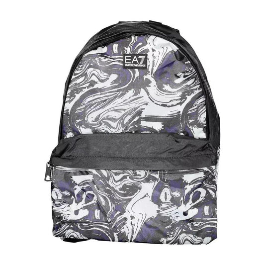 Sleek Black Polyamide Backpack with Logo Emporio Armani