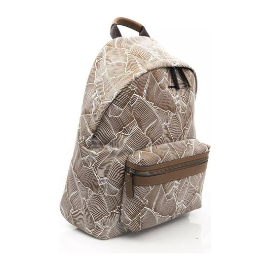 Elegant Leather Backpack with front Pocket Cerruti 1881