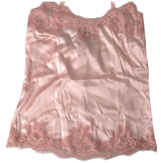 Dolce & Gabbana | Antique Rose Lace Silk Camisole Top Underwear | McRichard Designer Brands