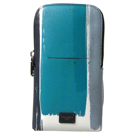 Dolce & Gabbana | Blue Leather Men Purse Crossbody Sling Phone Bag | McRichard Designer Brands