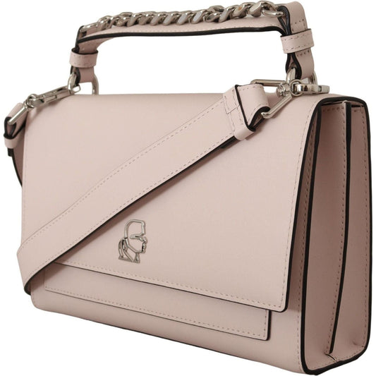 Karl Lagerfeld | Light Pink Leather Shoulder Bag | McRichard Designer Brands