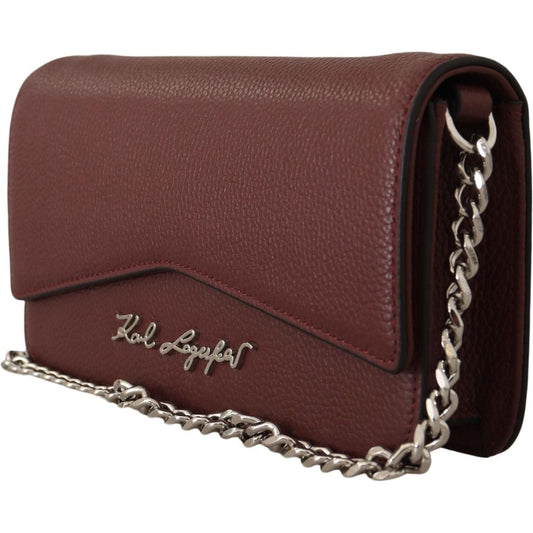Karl Lagerfeld | Wine Leather Evening Clutch Bag | McRichard Designer Brands