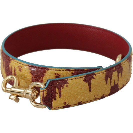 Dolce & Gabbana | Yellow Red Leather Gold Tone Shoulder Strap - McRichard Designer Brands