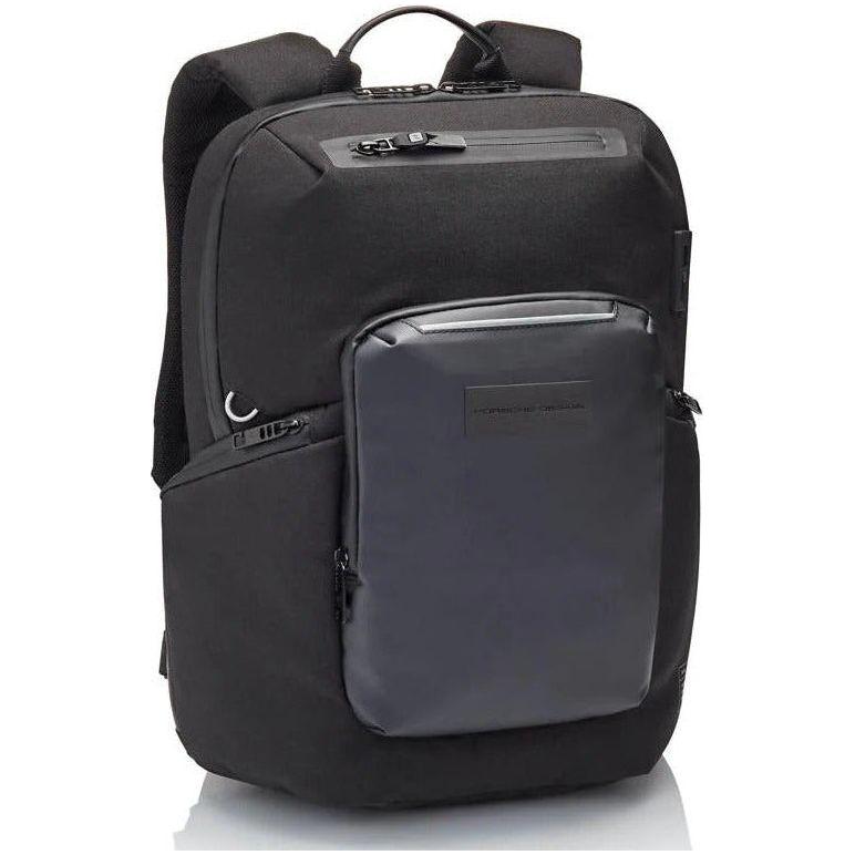 Front view with bag zipped and handles upright.