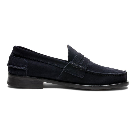 Dark Blue Suede Leather Mens Loafers Shoes