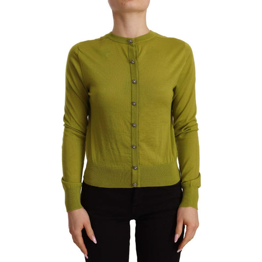 Dolce & Gabbana | Apple Green Cashmere Buttons Cardigan Sweater | McRichard Designer Brands
